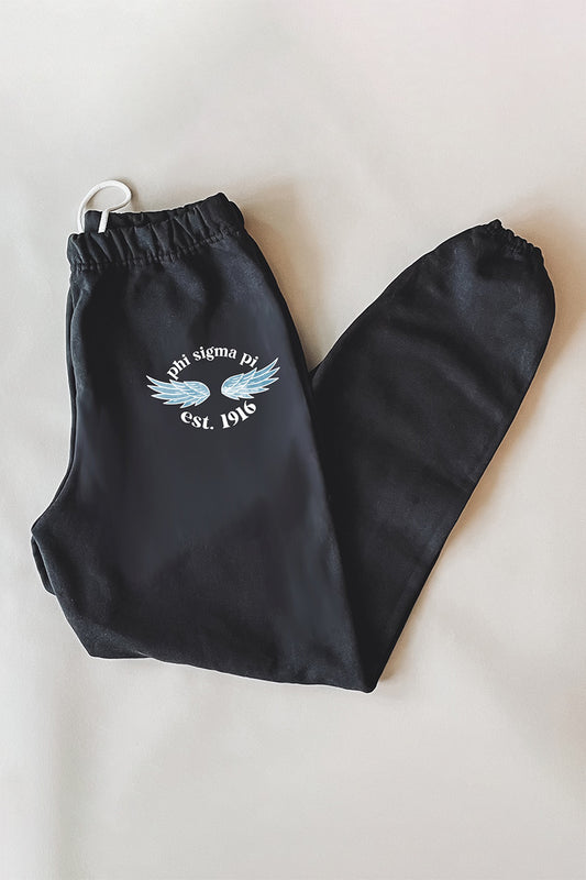 Black Angel Wings sweatpants - Phi Sigma Pi