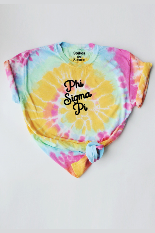 Tie Dye script tee - Phi Sigma Pi