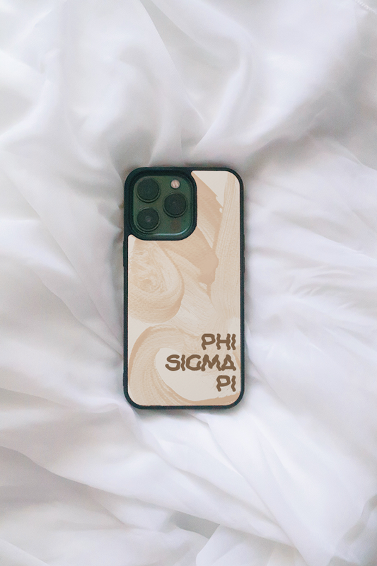 Brown Squiggle Font iPhone case - Phi Sigma Pi