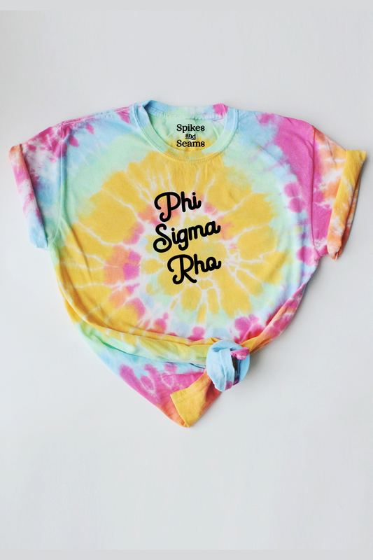 Tie Dye script tee - Phi Sigma Rho