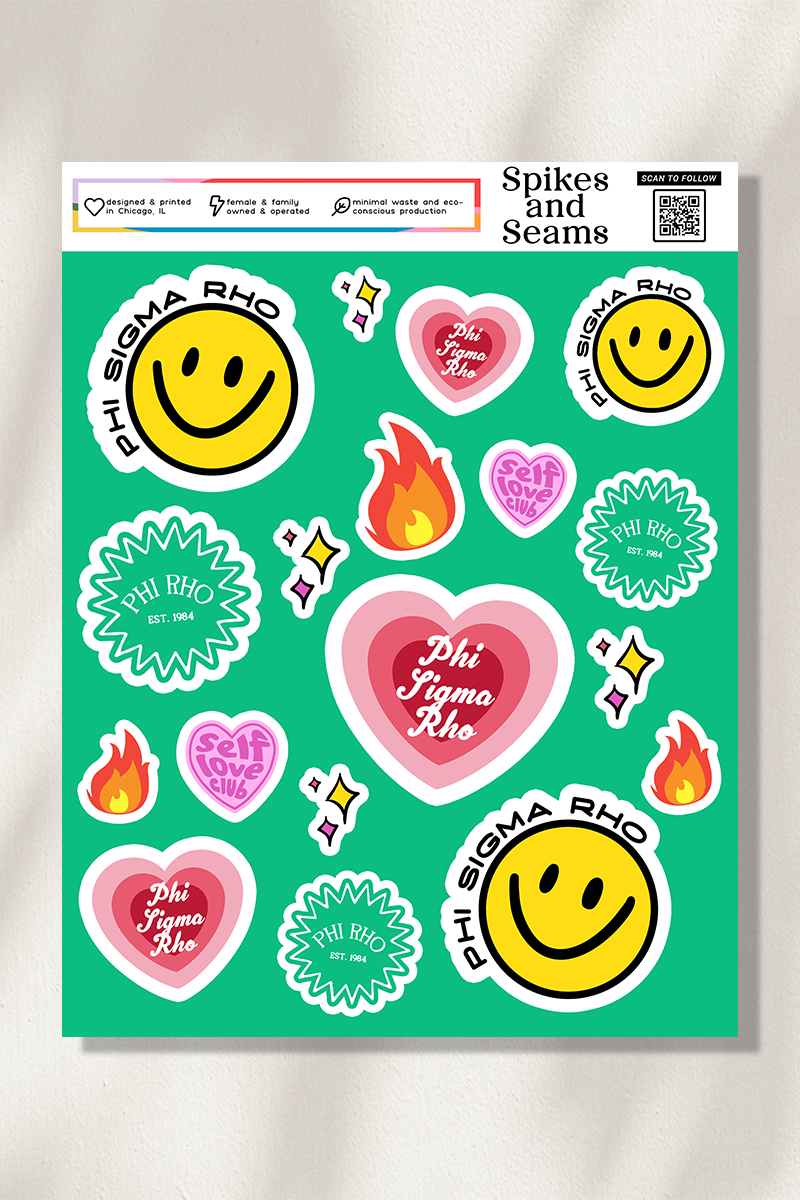 Sticker Sheet #14 - Phi Sigma Rho – Spikes and Seams Greek