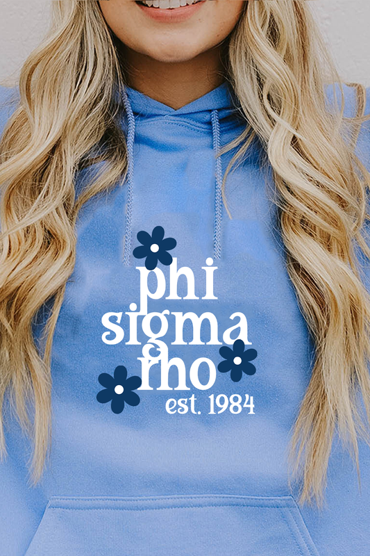 Blue Daisy hoodie - Phi Sigma Rho