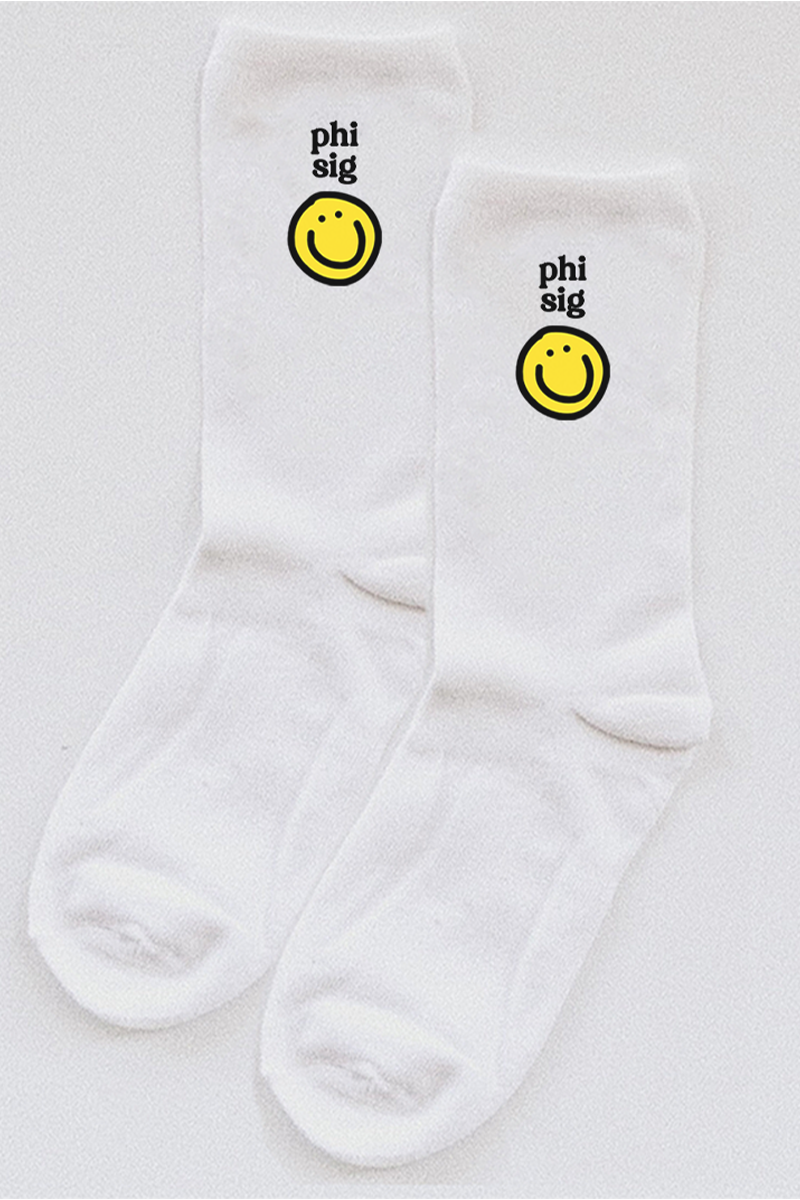 Yellow Smiley socks - Phi Sig