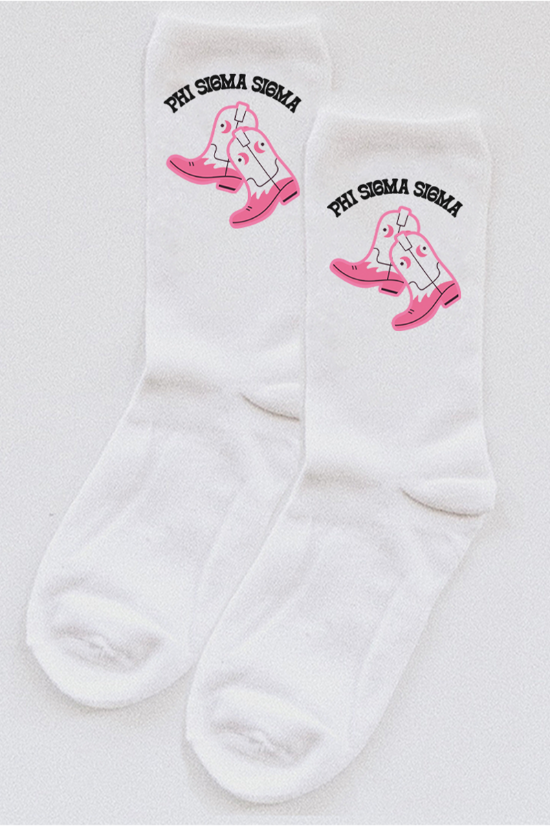 Cowboy Boots socks - Phi Sigma Sigma
