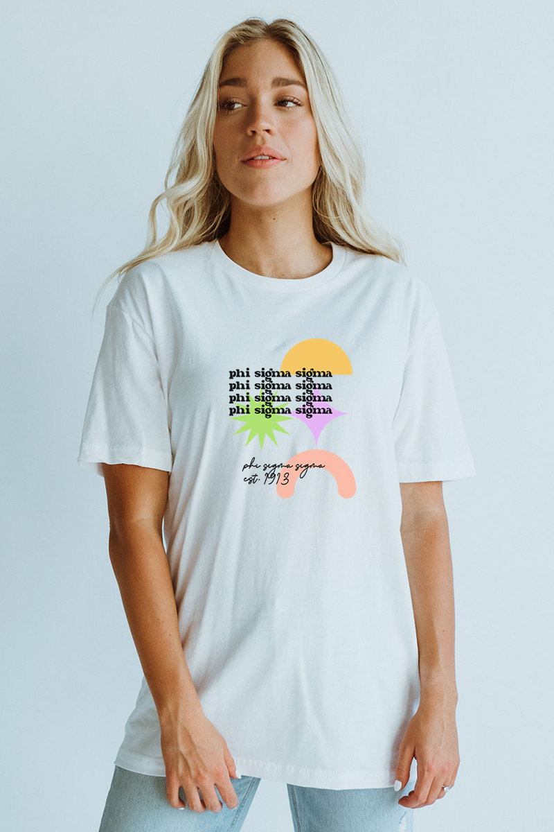 Neon Shapes tee - Phi Sigma Sigma
