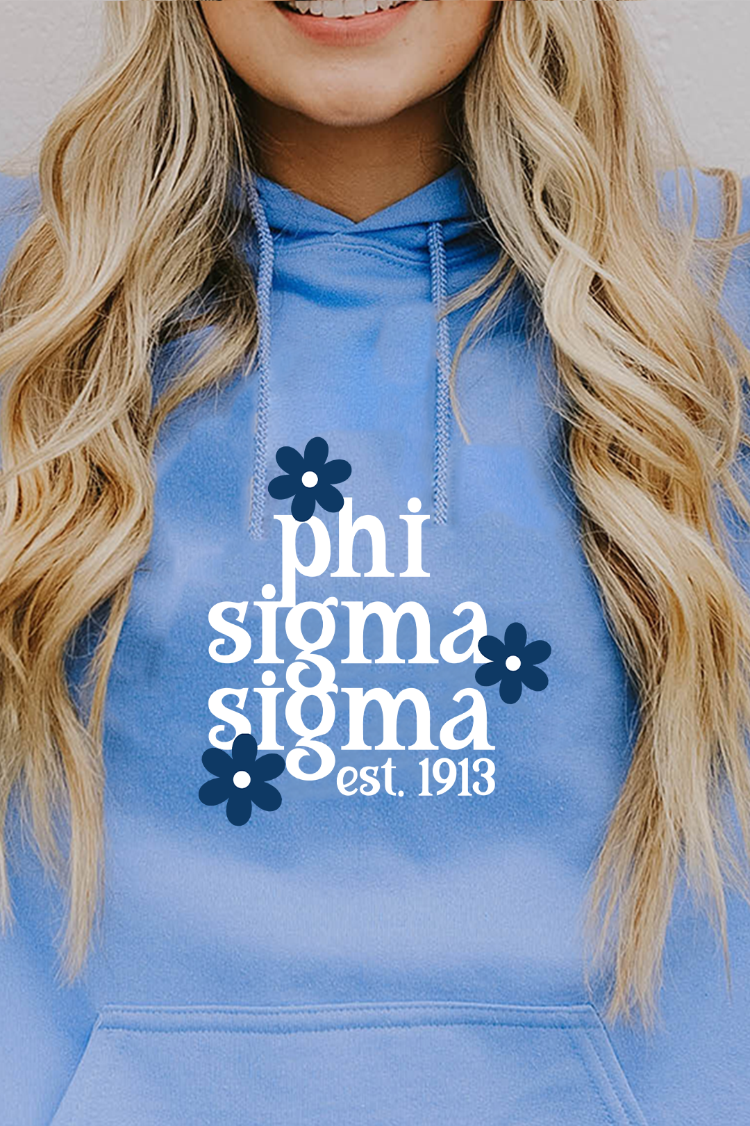 Blue Daisy hoodie  - Phi Sigma Sigma
