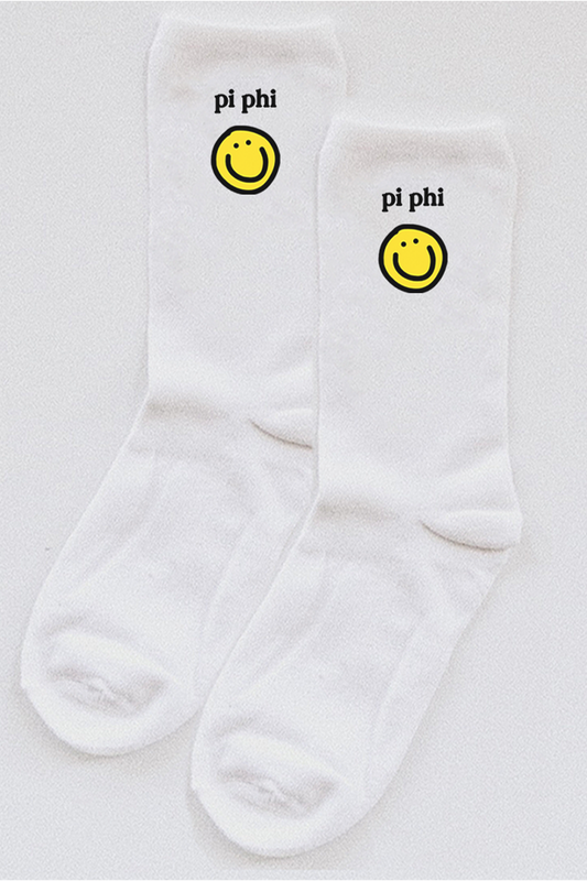 Yellow Smiley socks - Pi Phi