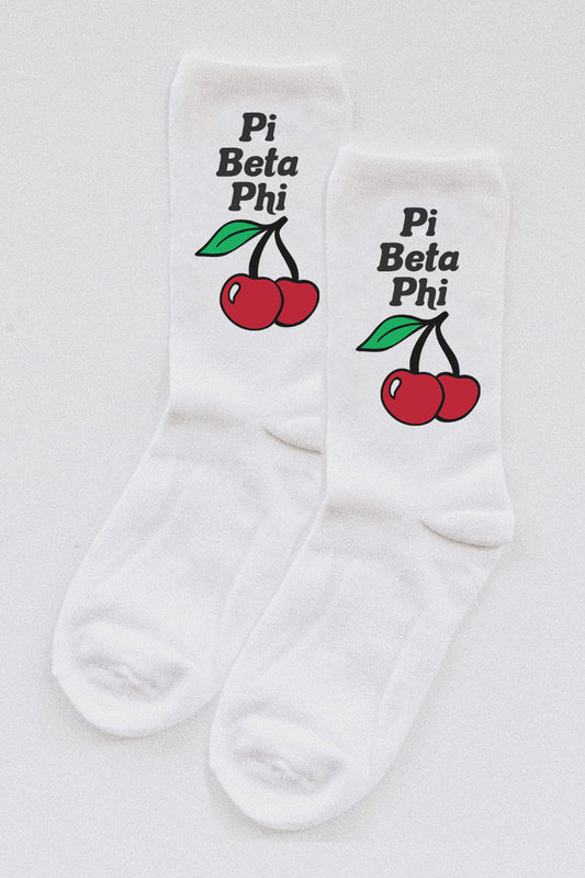 Cherry socks - Pi Beta Phi - Spikes and Seams Greek
