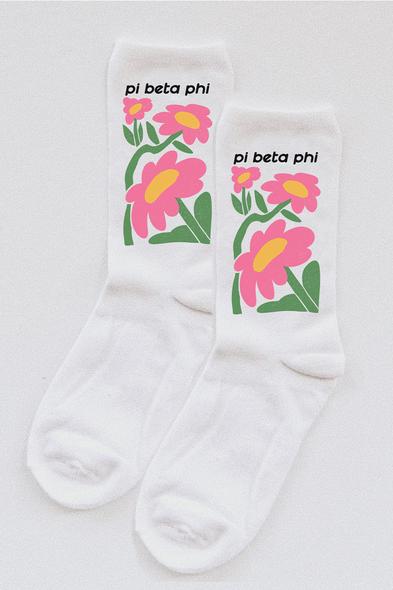 Flower socks - Pi Beta Phi