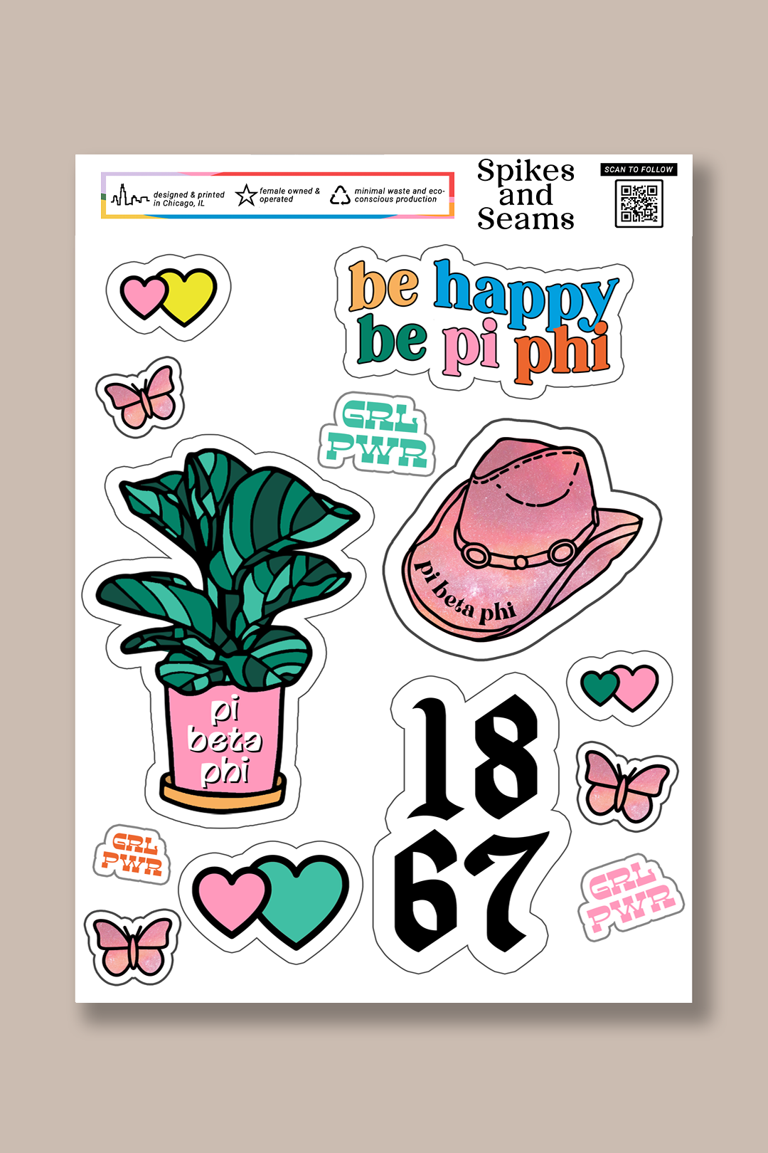 Sticker Sheet #9 - Pi Beta Phi