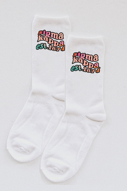 Rainbow text socks