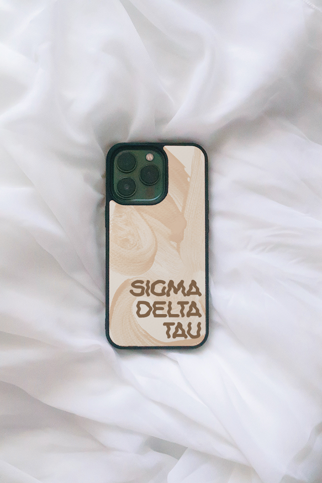 Brown Squiggle Font iPhone case - Sigma Delta Tau