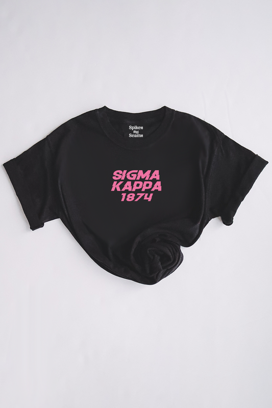 Pink text tee - Sigma Kappa