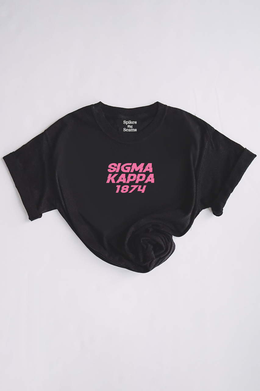 Pink text tee - Sigma Kappa