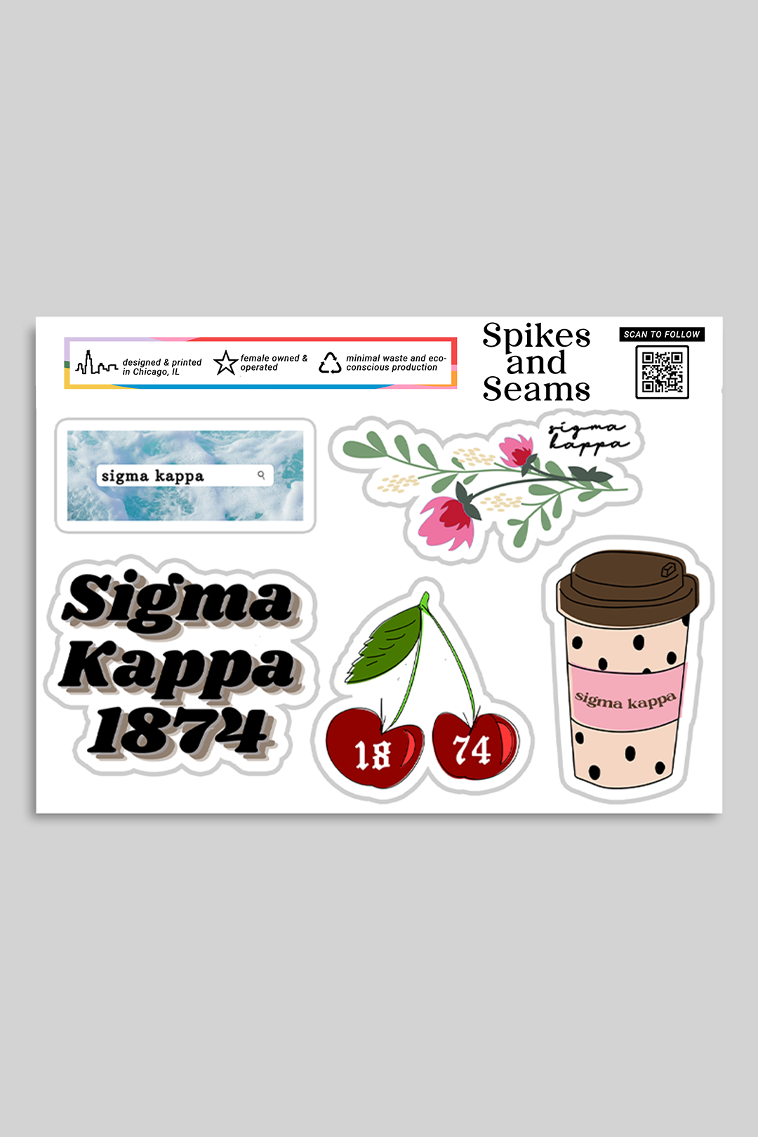 Sorority sticker set #3 - Spikes and Seams Greek