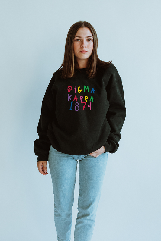 Black Rainbow Text sweatshirt - Sigma Kappa
