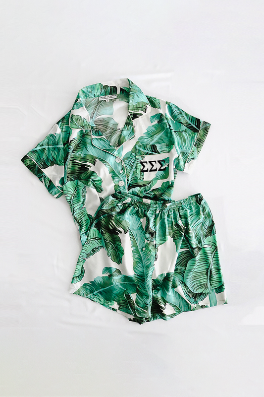 Greek Letter Banana Leaf Pajamas - Sigma Sigma Sigma