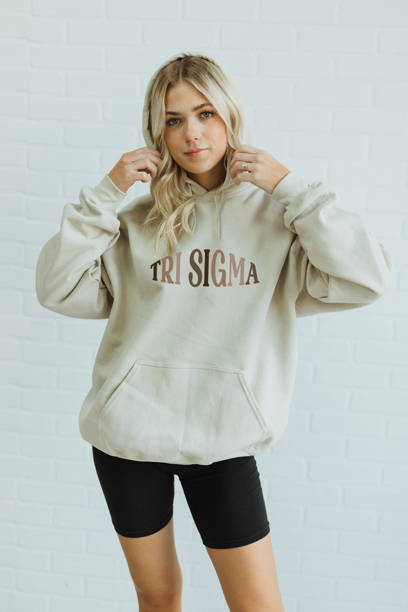 Brown Text hoodie - Tri Sigma