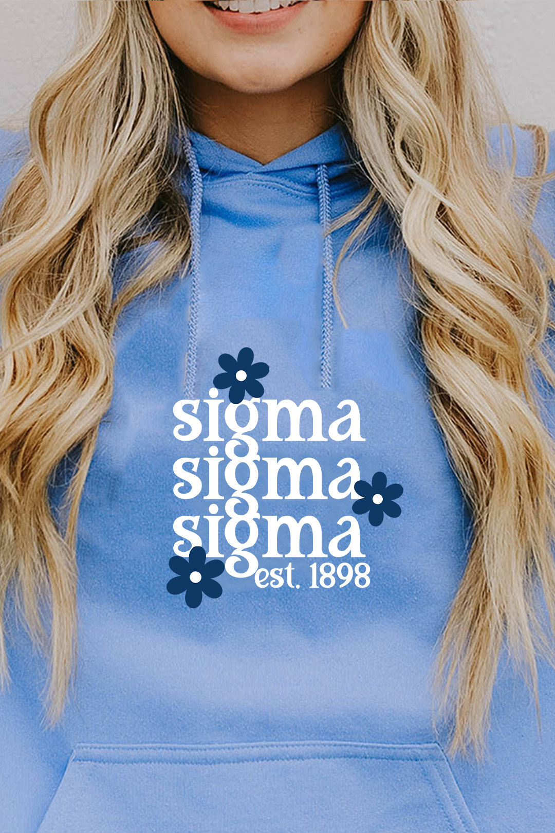 Blue Daisy hoodie - Sigma Sigma Sigma