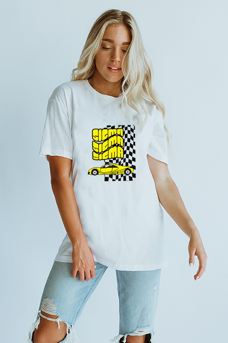 Yellow Sports Car tee - Sigma Sigma Sigma