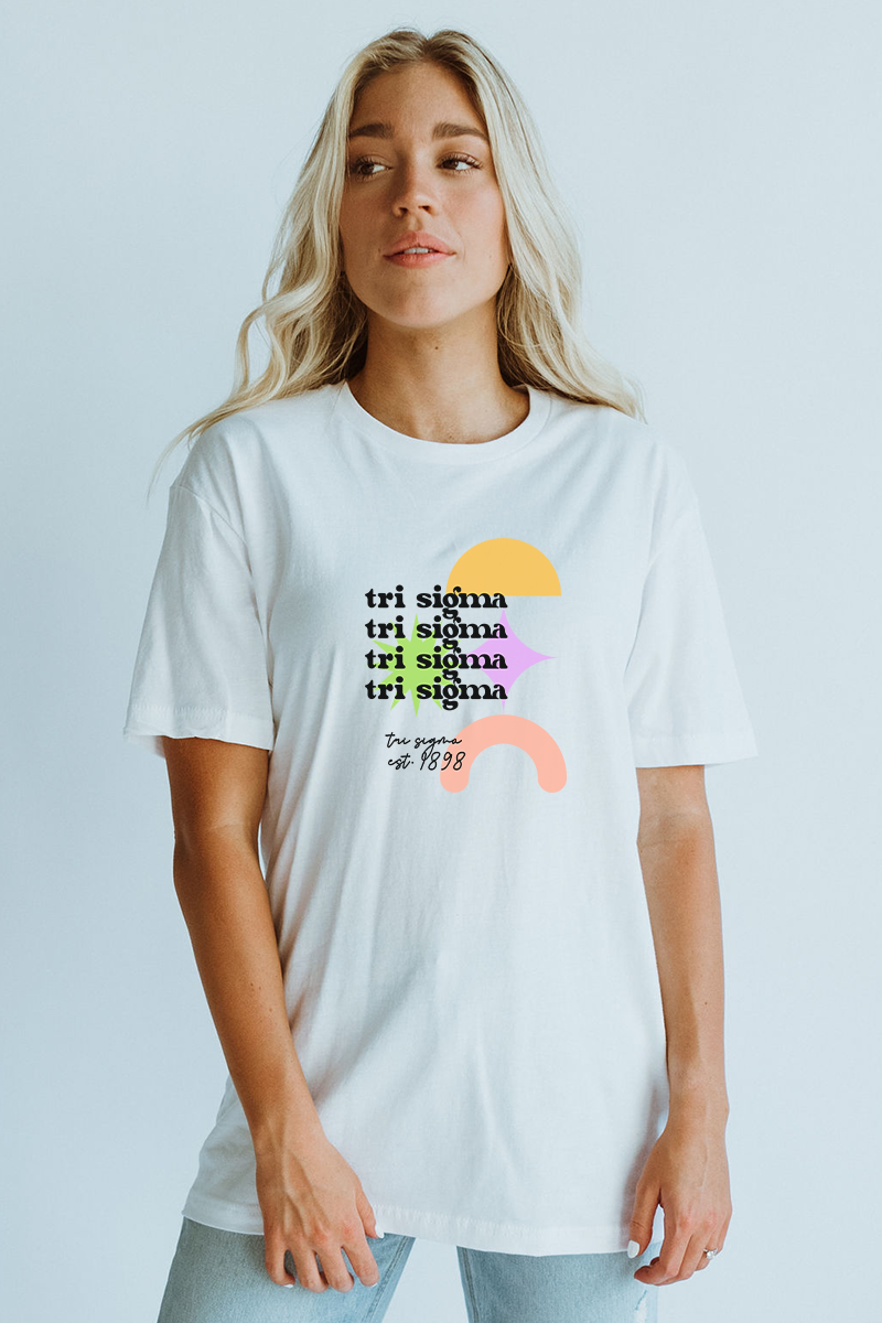 Neon Shapes tee - Tri Sigma