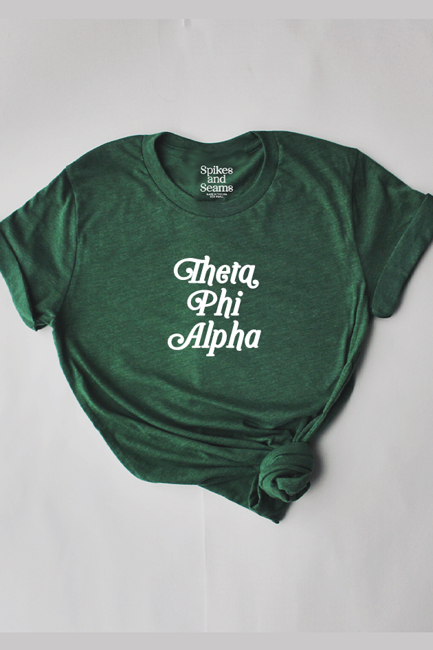 Green Script tee - Theta Phi Alpha