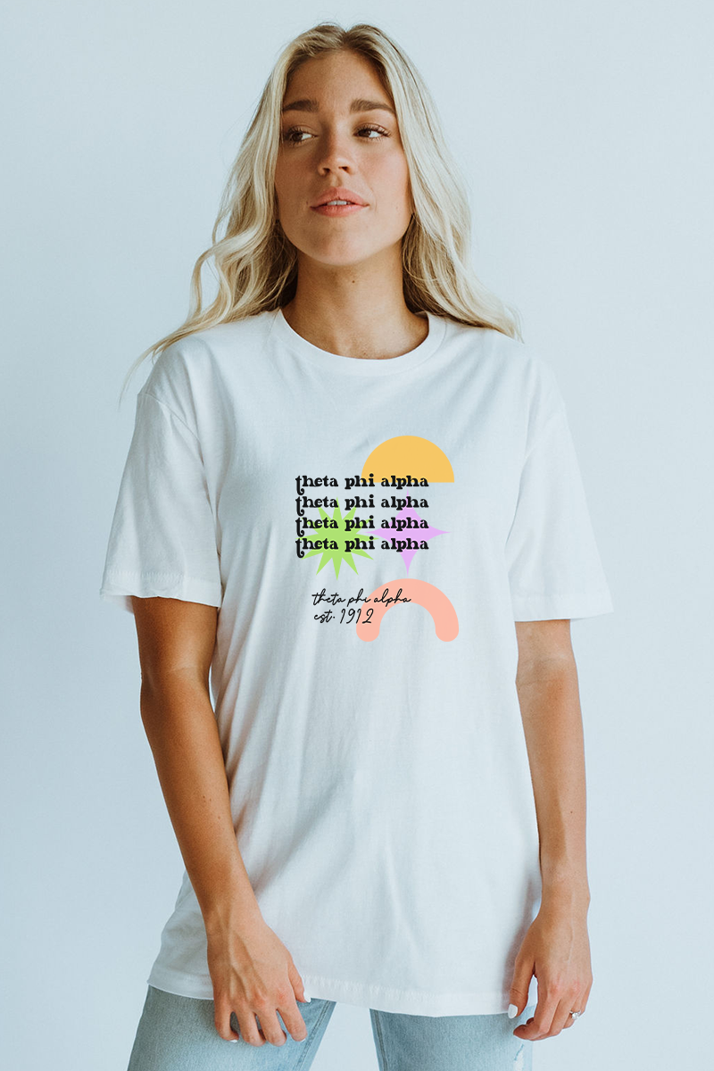 Neon Shapes tee - Theta Phi Alpha