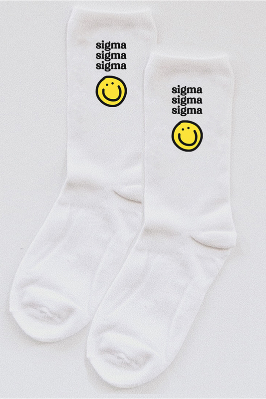 Yellow Smiley socks - Sigma Sigma Sigma
