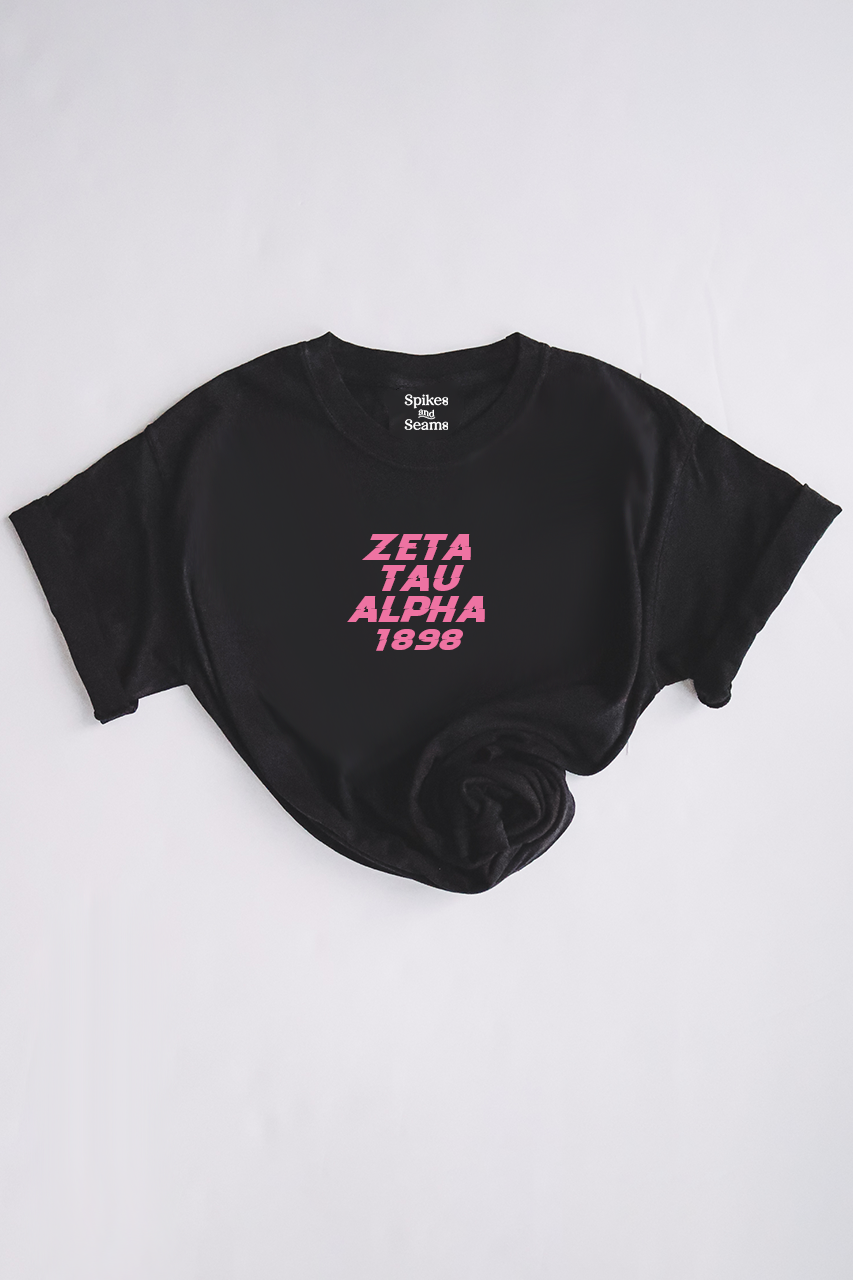 Pink text tee - Zeta Tau Alpha