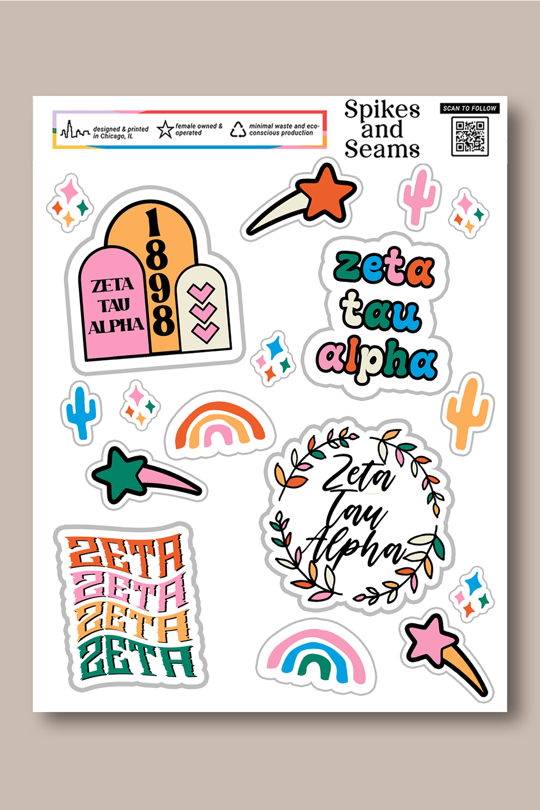 Sticker Sheet #8 - Zeta Tau Alpha